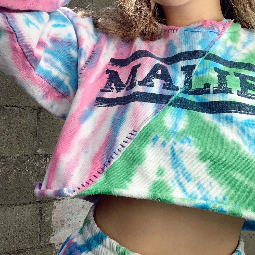 COPY - RILEY VINTAGE TIE DYE SPLIT MALIBU SWEATSH…